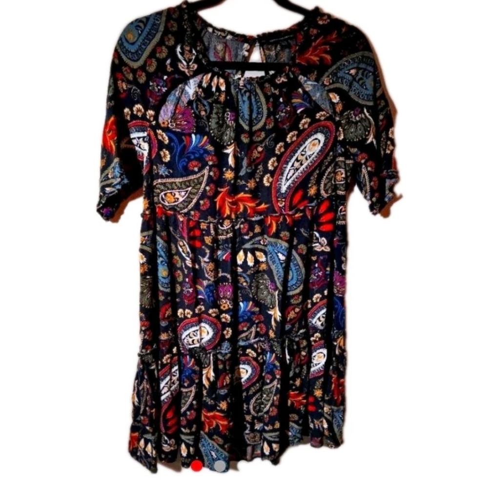 American Eagle Outfitters Multicolor Boho Paisley Print Tunic Top Size Medium